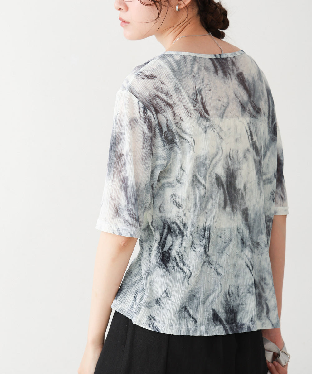 ニュアンスプリントシアーカットソー