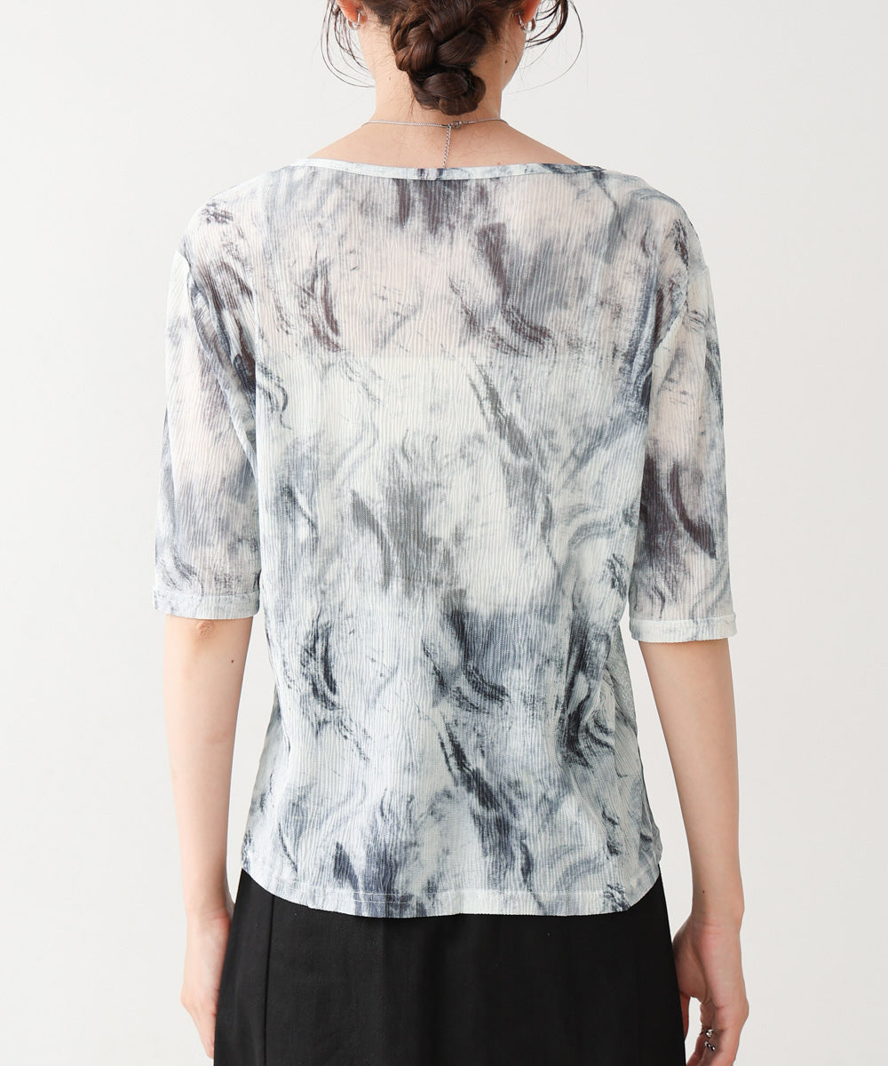 ニュアンスプリントシアーカットソー