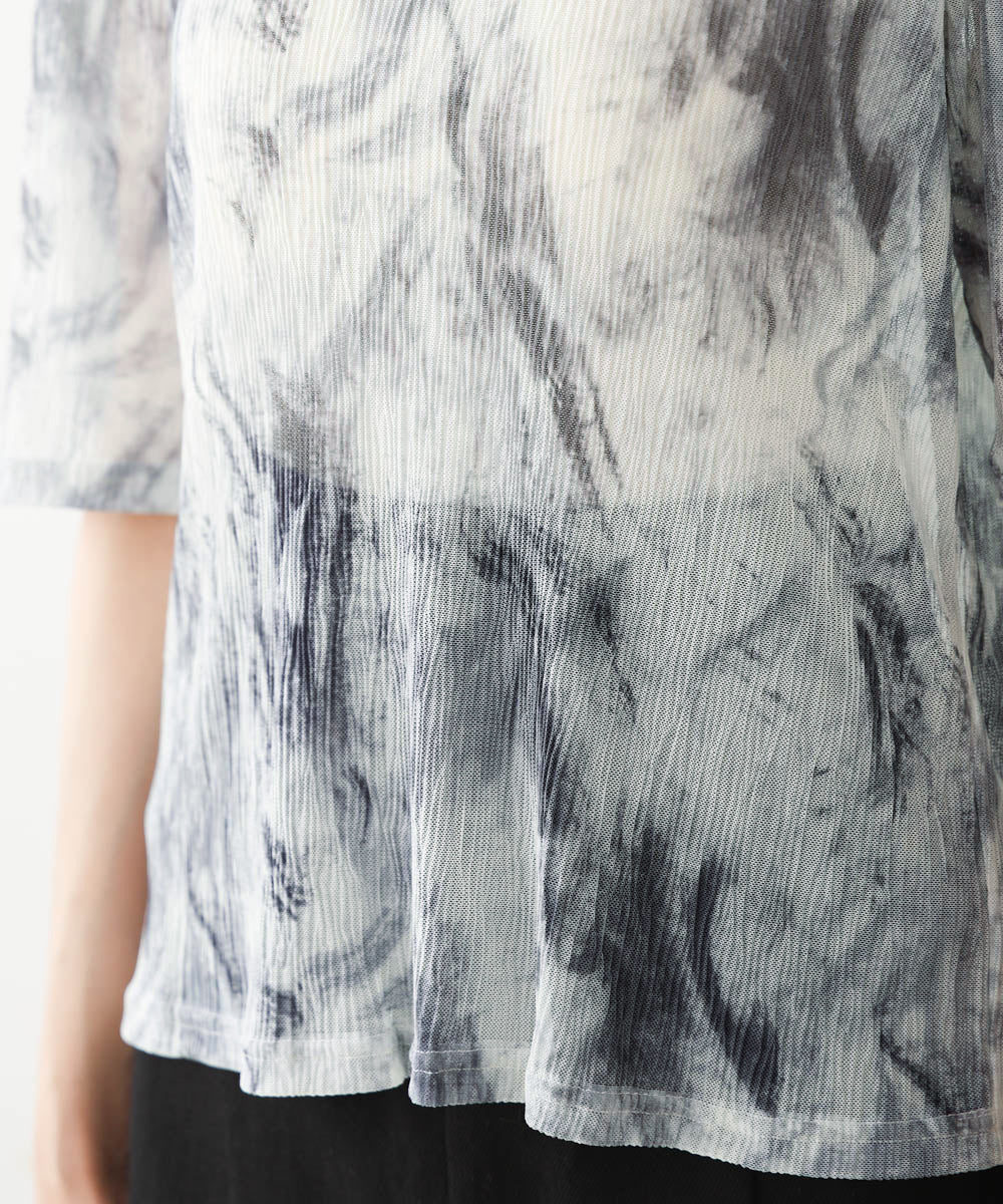 ニュアンスプリントシアーカットソー