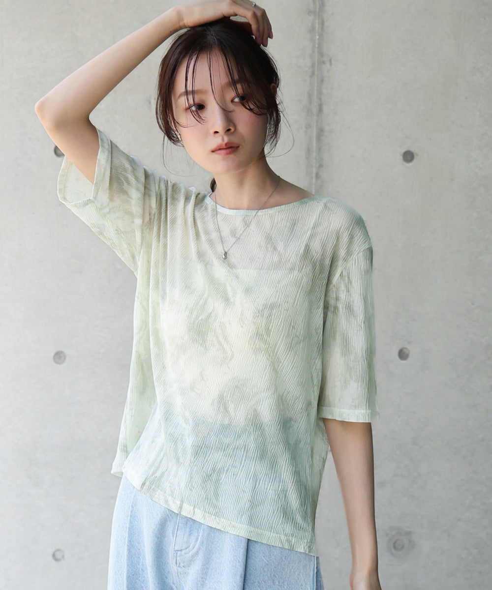 ニュアンスプリントシアーカットソー