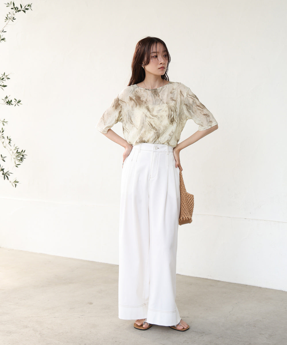 ニュアンスプリントシアーカットソー