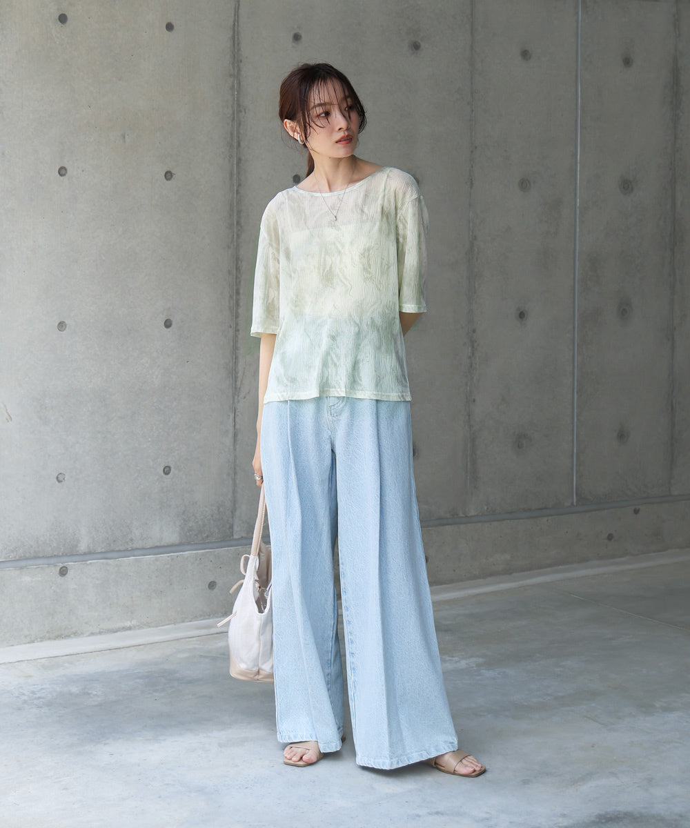 ニュアンスプリントシアーカットソー