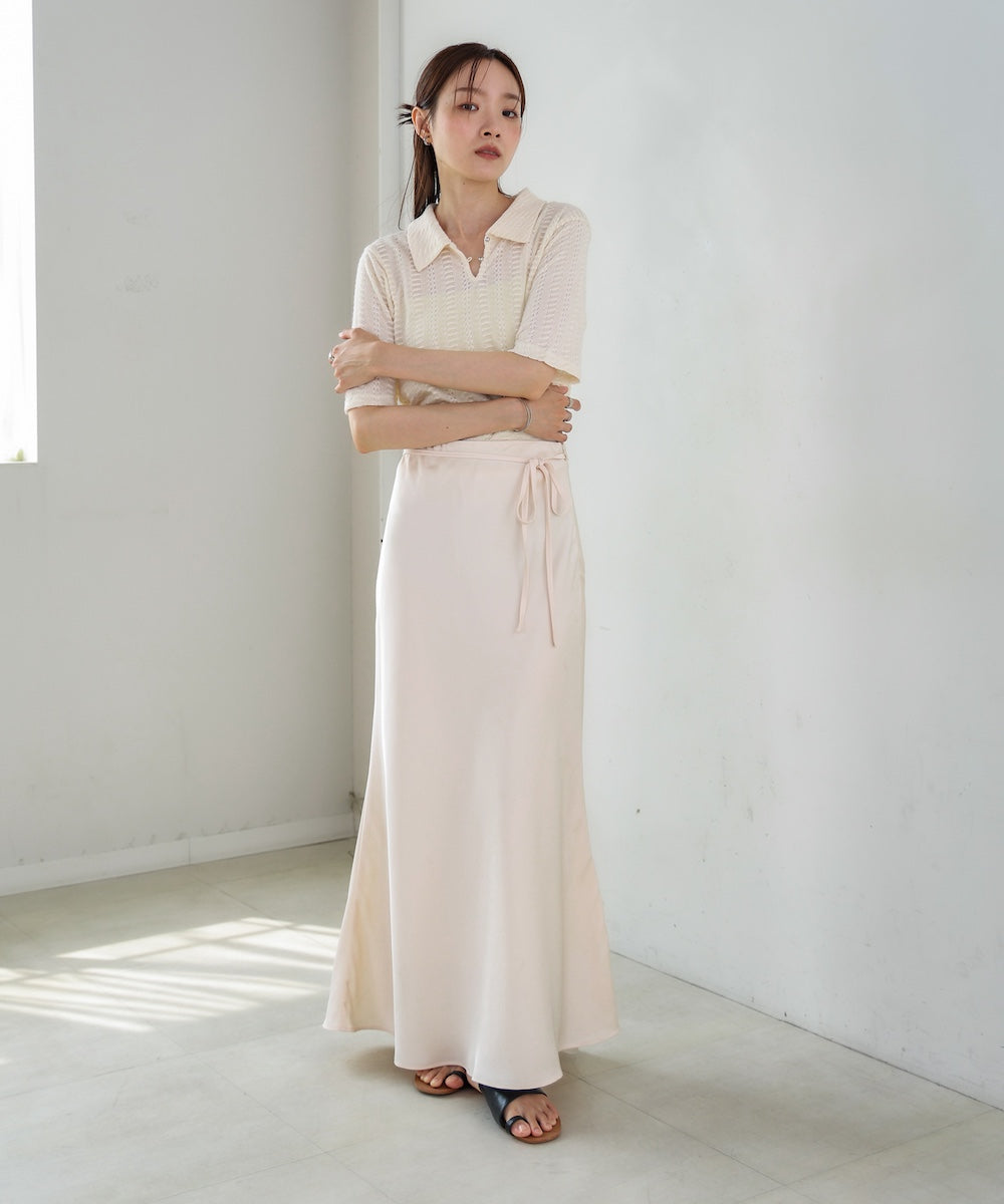 【S・Mサイズ展開】裾シアーサテンナロースカート