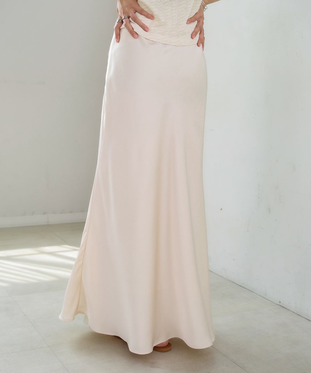 【S・Mサイズ展開】裾シアーサテンナロースカート