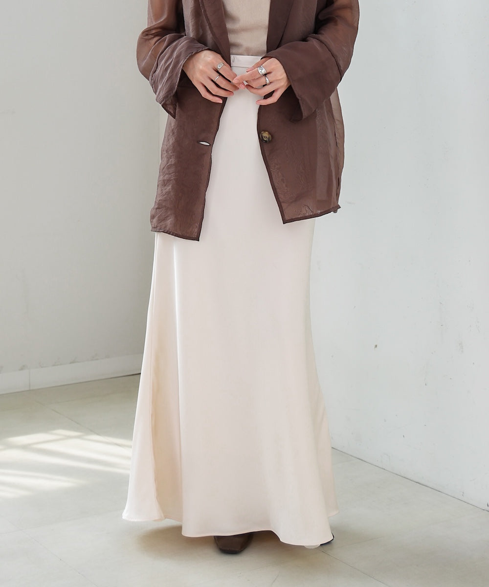 【S・Mサイズ展開】裾シアーサテンナロースカート
