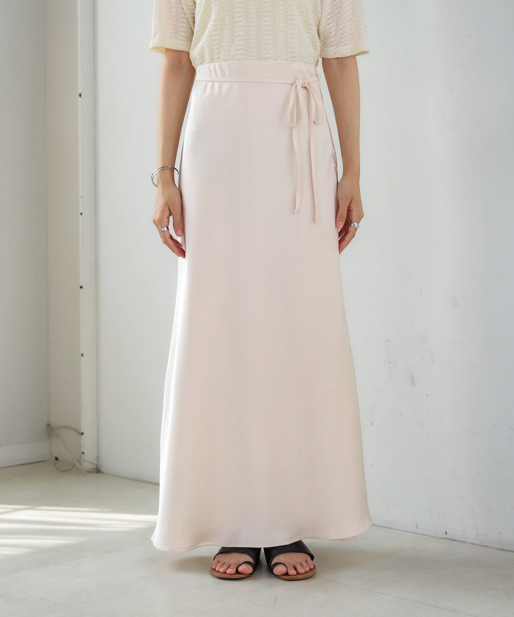 【S・Mサイズ展開】裾シアーサテンナロースカート