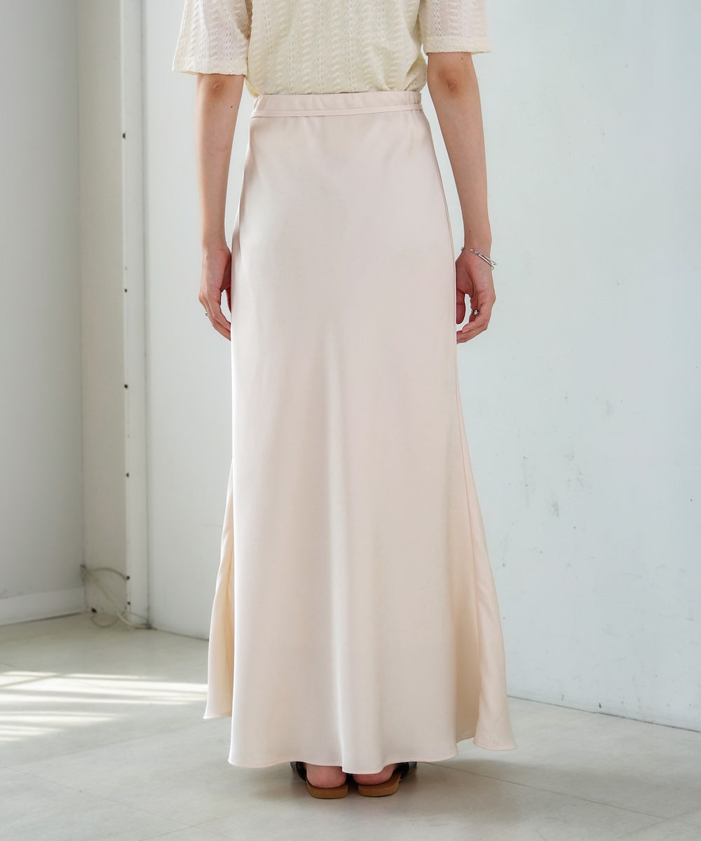 【S・Mサイズ展開】裾シアーサテンナロースカート
