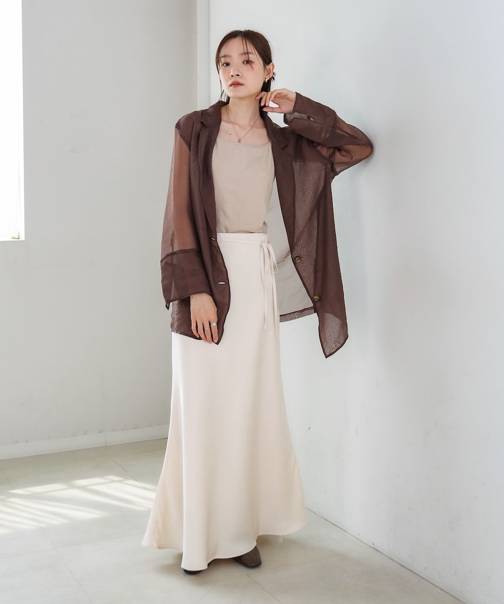 【S・Mサイズ展開】裾シアーサテンナロースカート