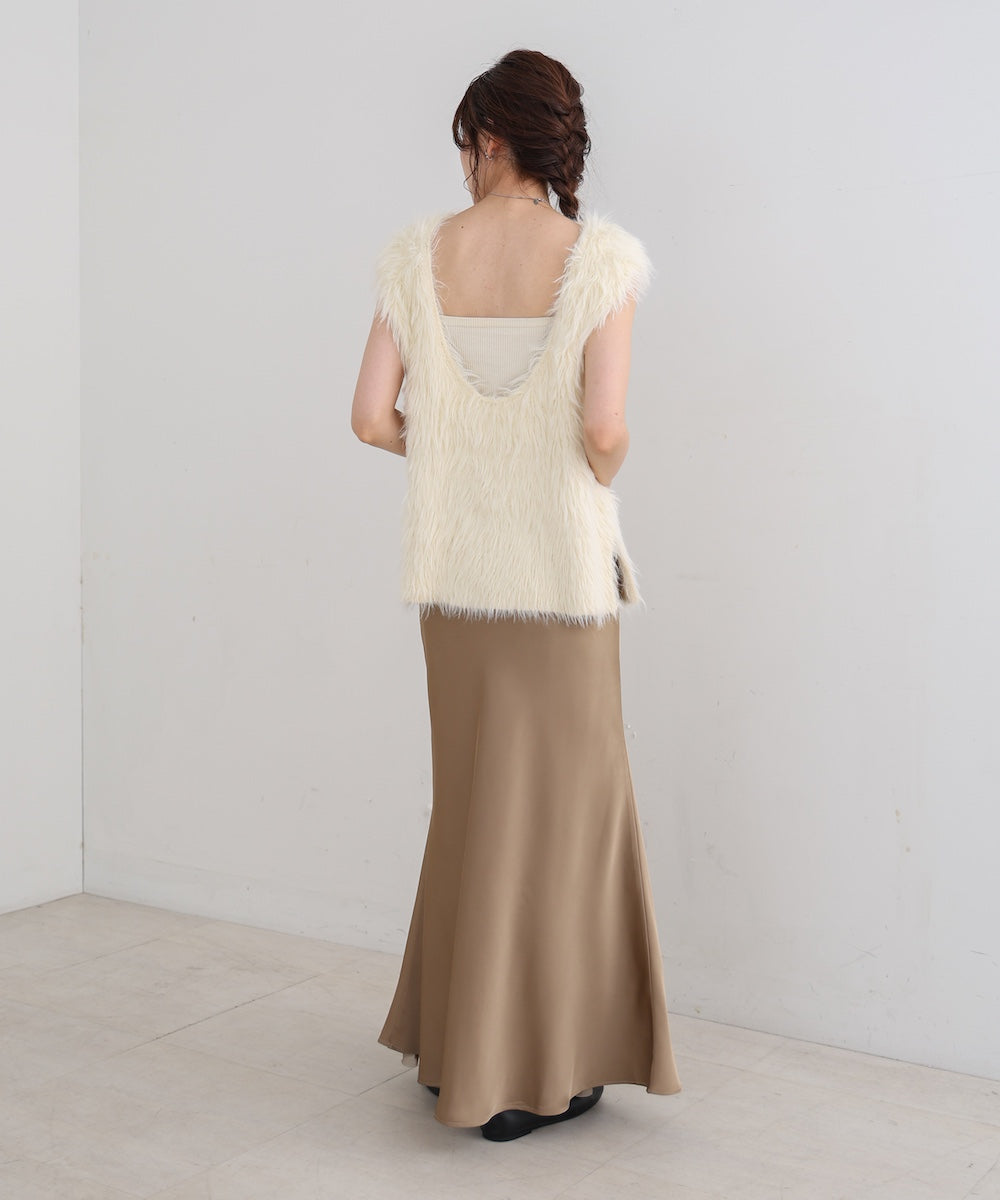 【S・Mサイズ展開】裾シアーサテンナロースカート