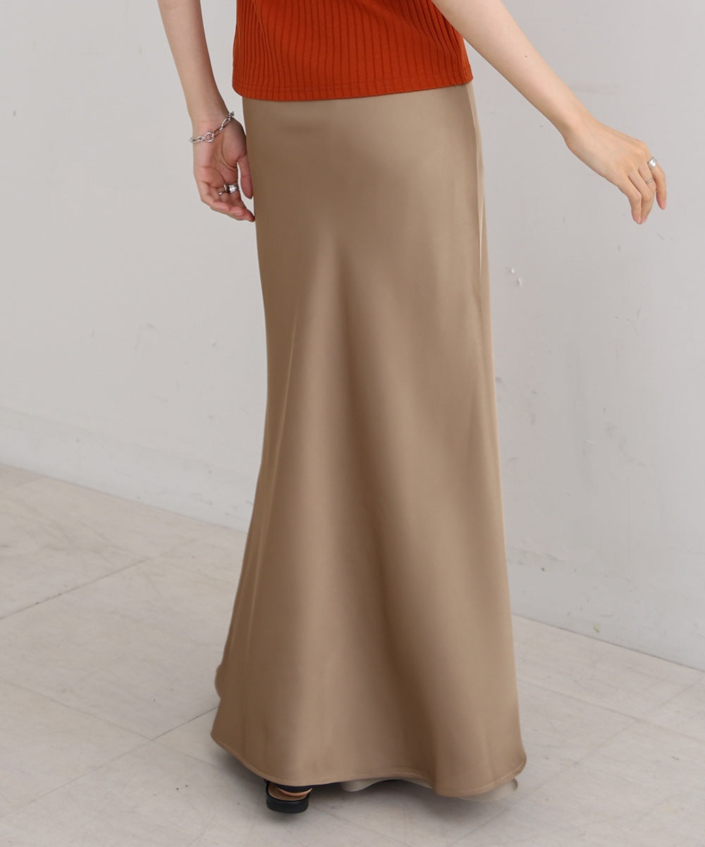 【S・Mサイズ展開】裾シアーサテンナロースカート