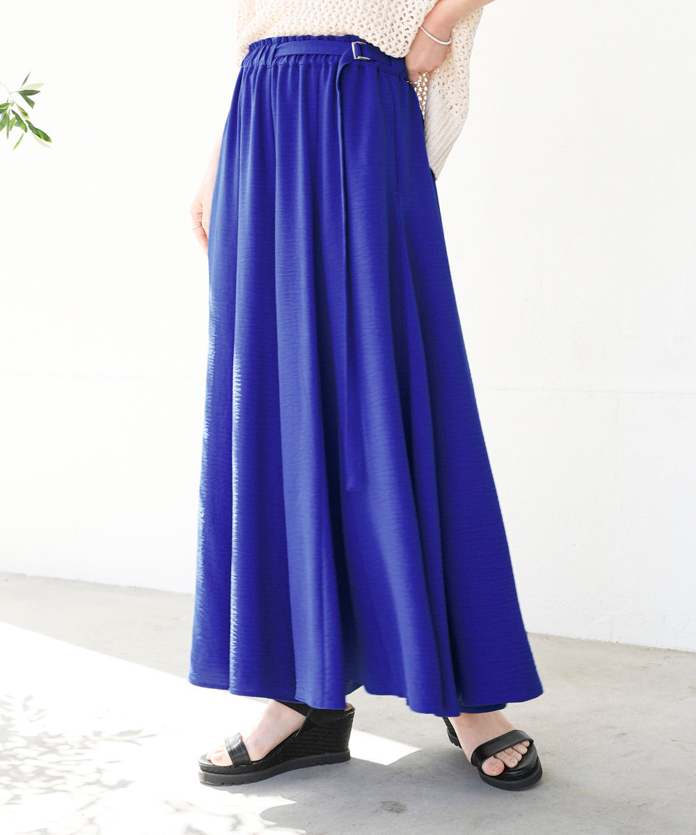 麻ライクポイントベルトパンツ