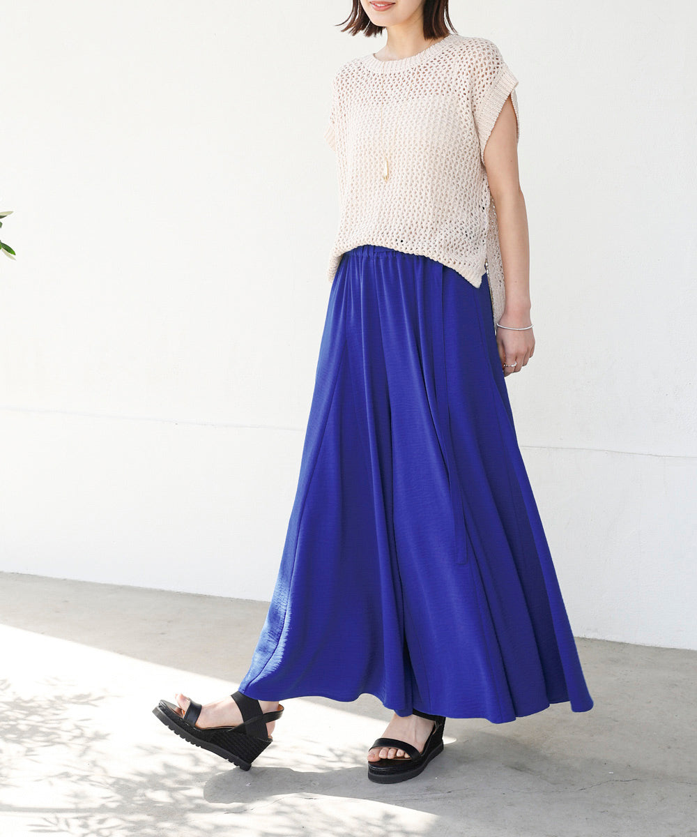 麻ライクポイントベルトパンツ