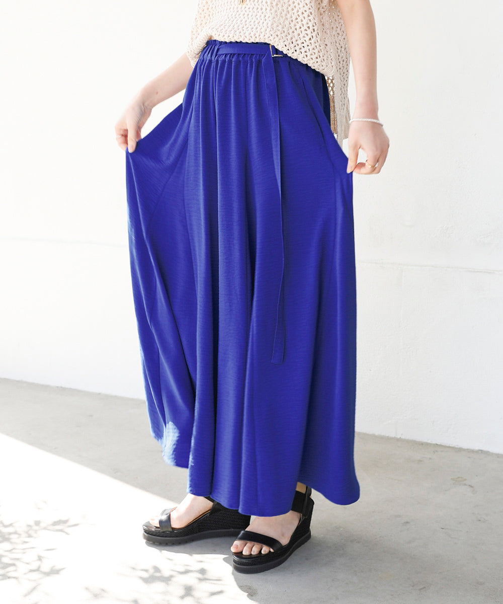 麻ライクポイントベルトパンツ