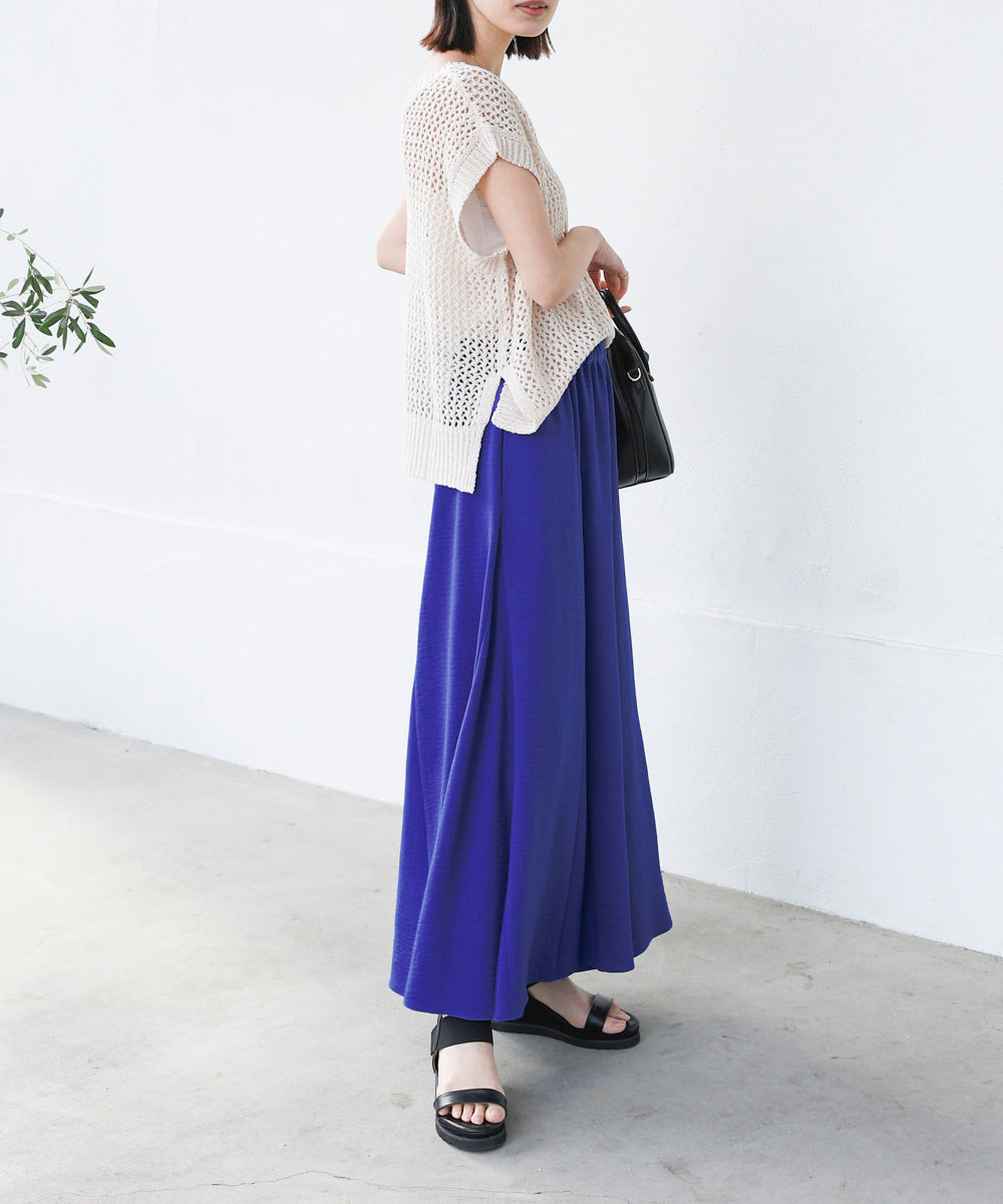 麻ライクポイントベルトパンツ