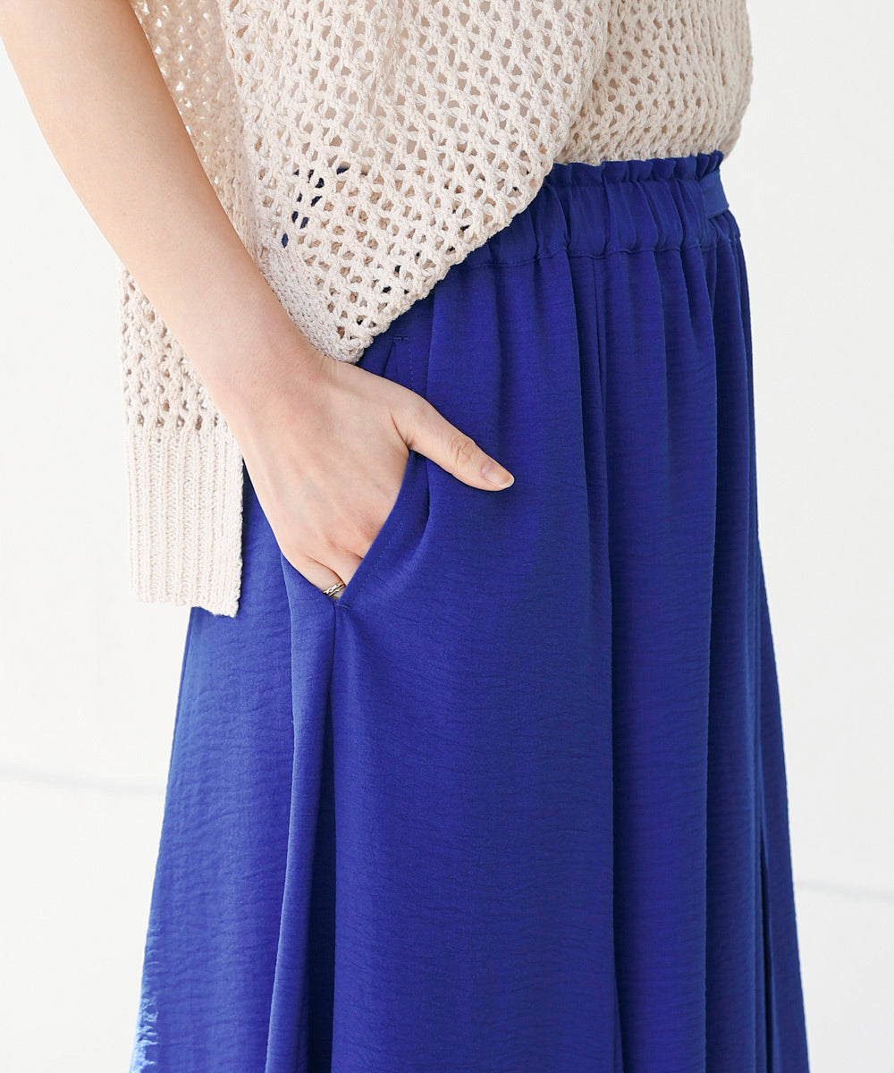 麻ライクポイントベルトパンツ