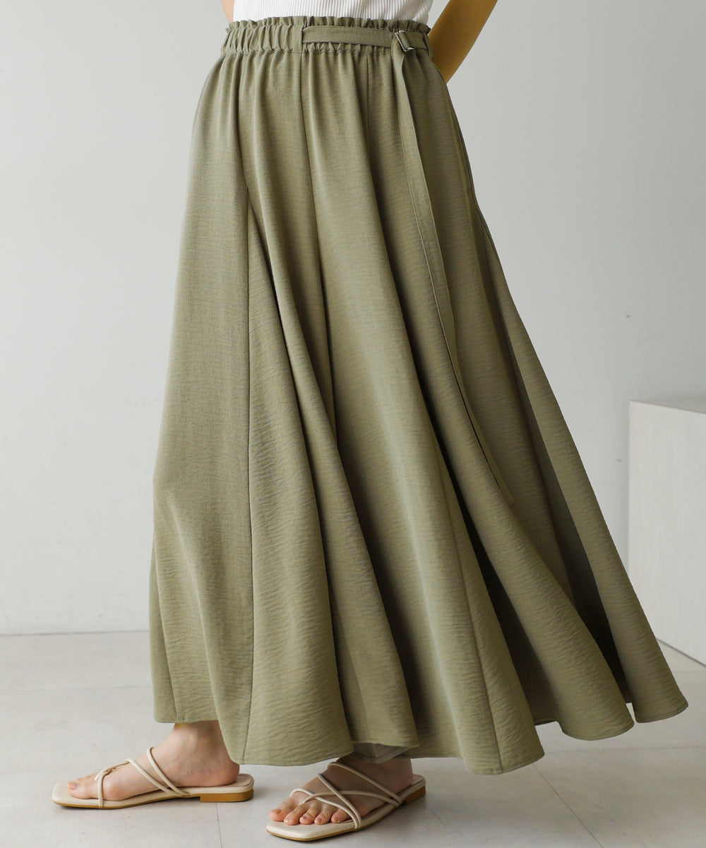 麻ライクポイントベルトパンツ