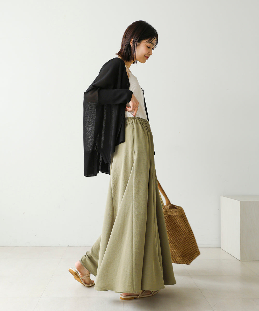 麻ライクポイントベルトパンツ