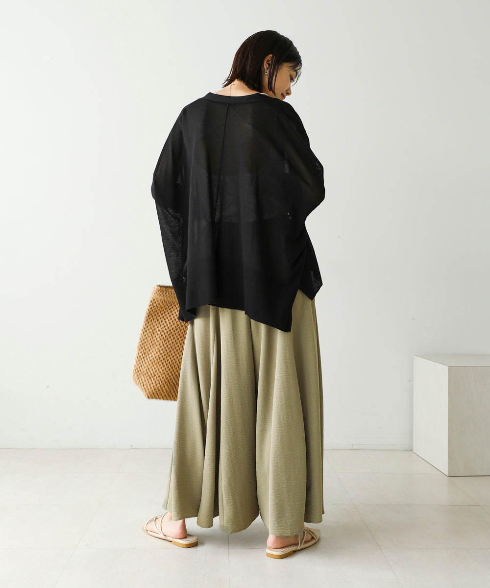 麻ライクポイントベルトパンツ