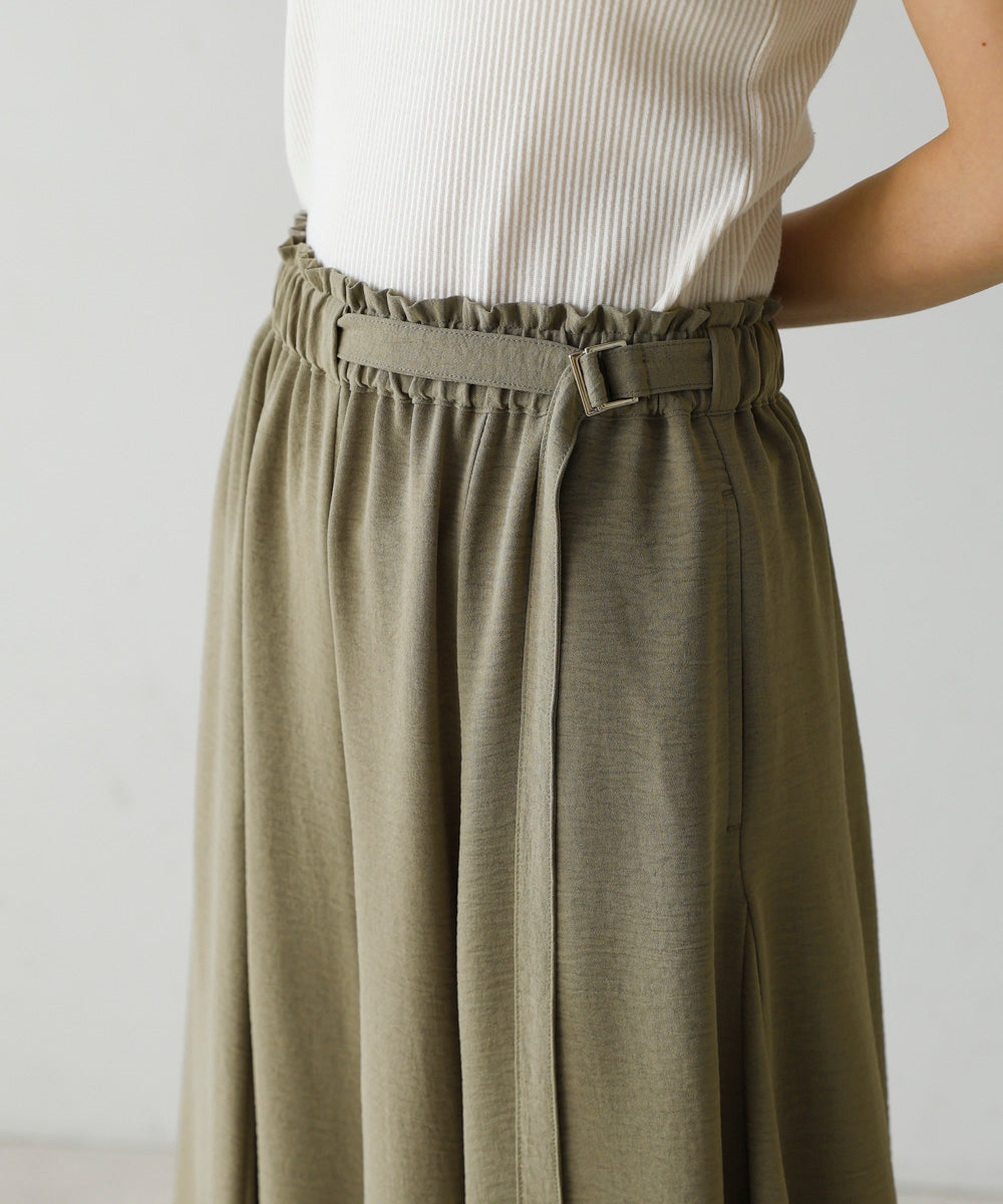 麻ライクポイントベルトパンツ