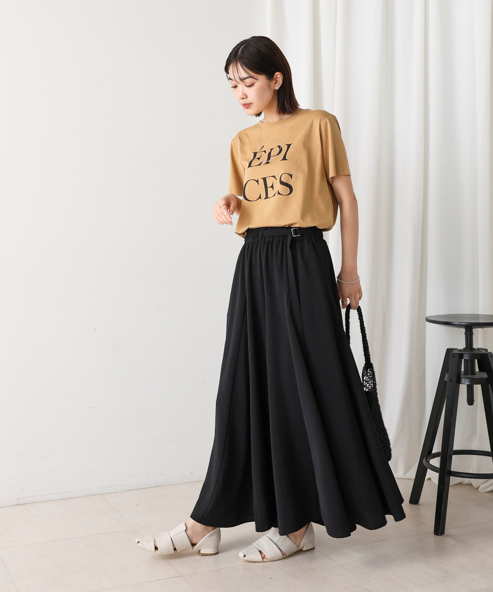 麻ライクポイントベルトパンツ