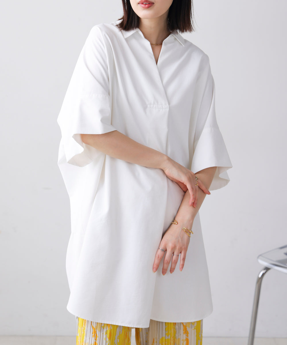 テックコットンオーバーサイズチュニック