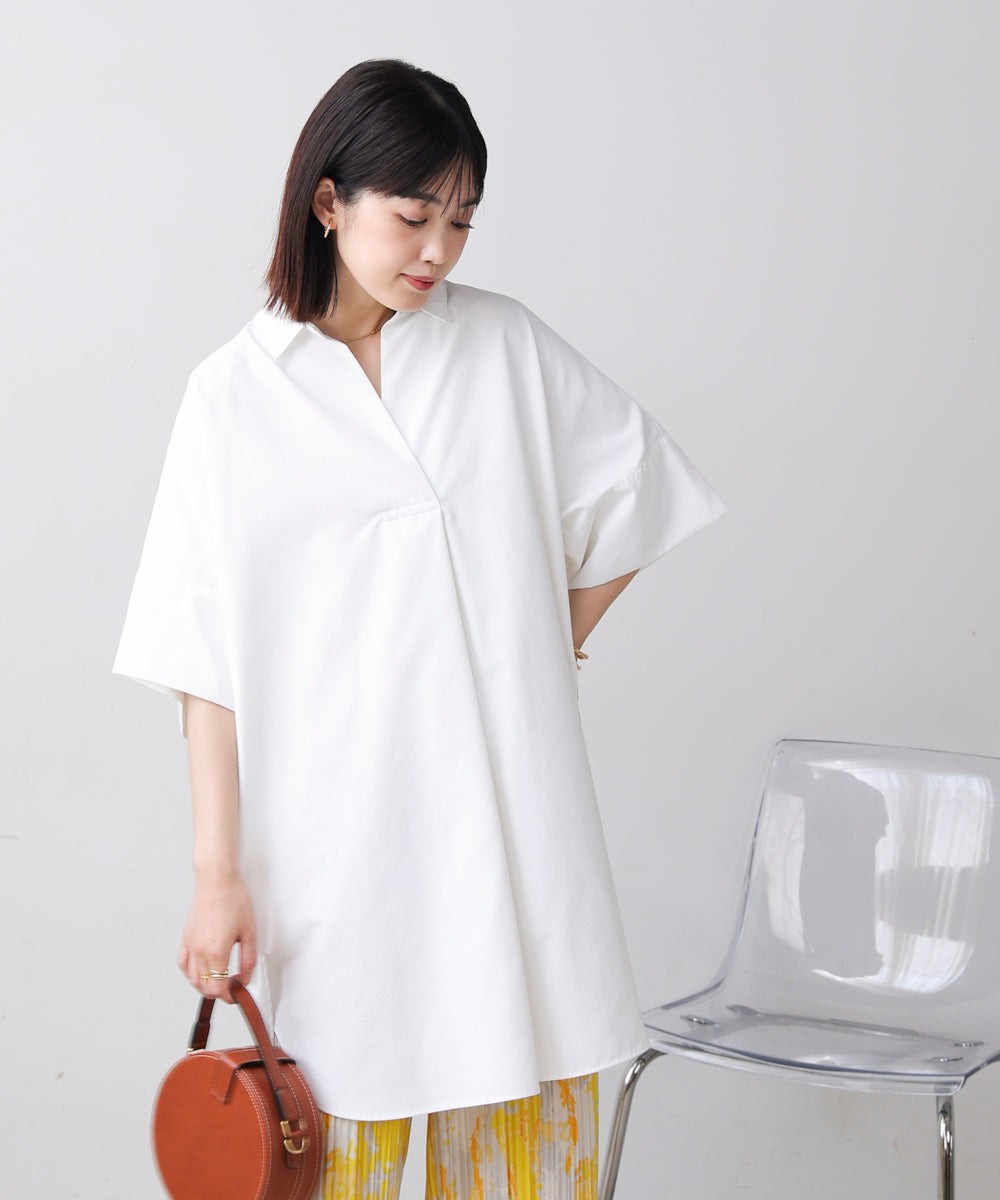 テックコットンオーバーサイズチュニック
