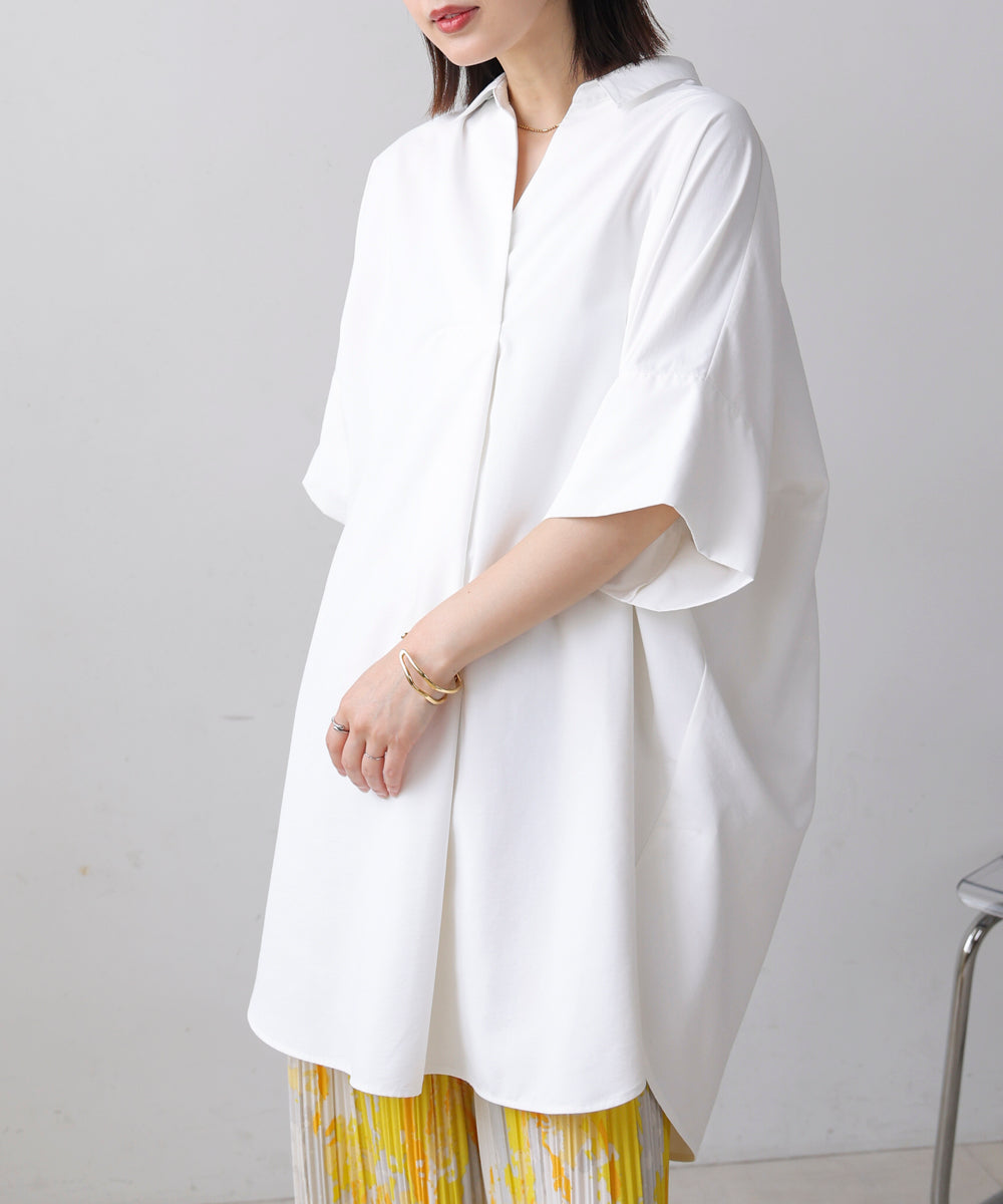 テックコットンオーバーサイズチュニック