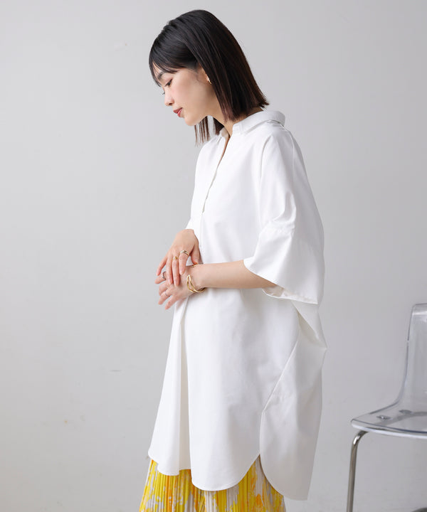 テックコットンオーバーサイズチュニック