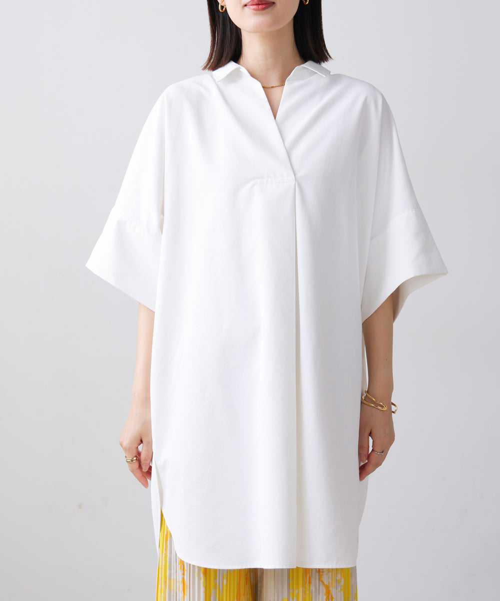 テックコットンオーバーサイズチュニック