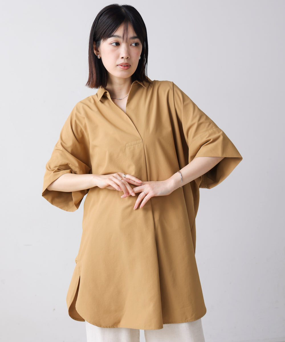 テックコットンオーバーサイズチュニック