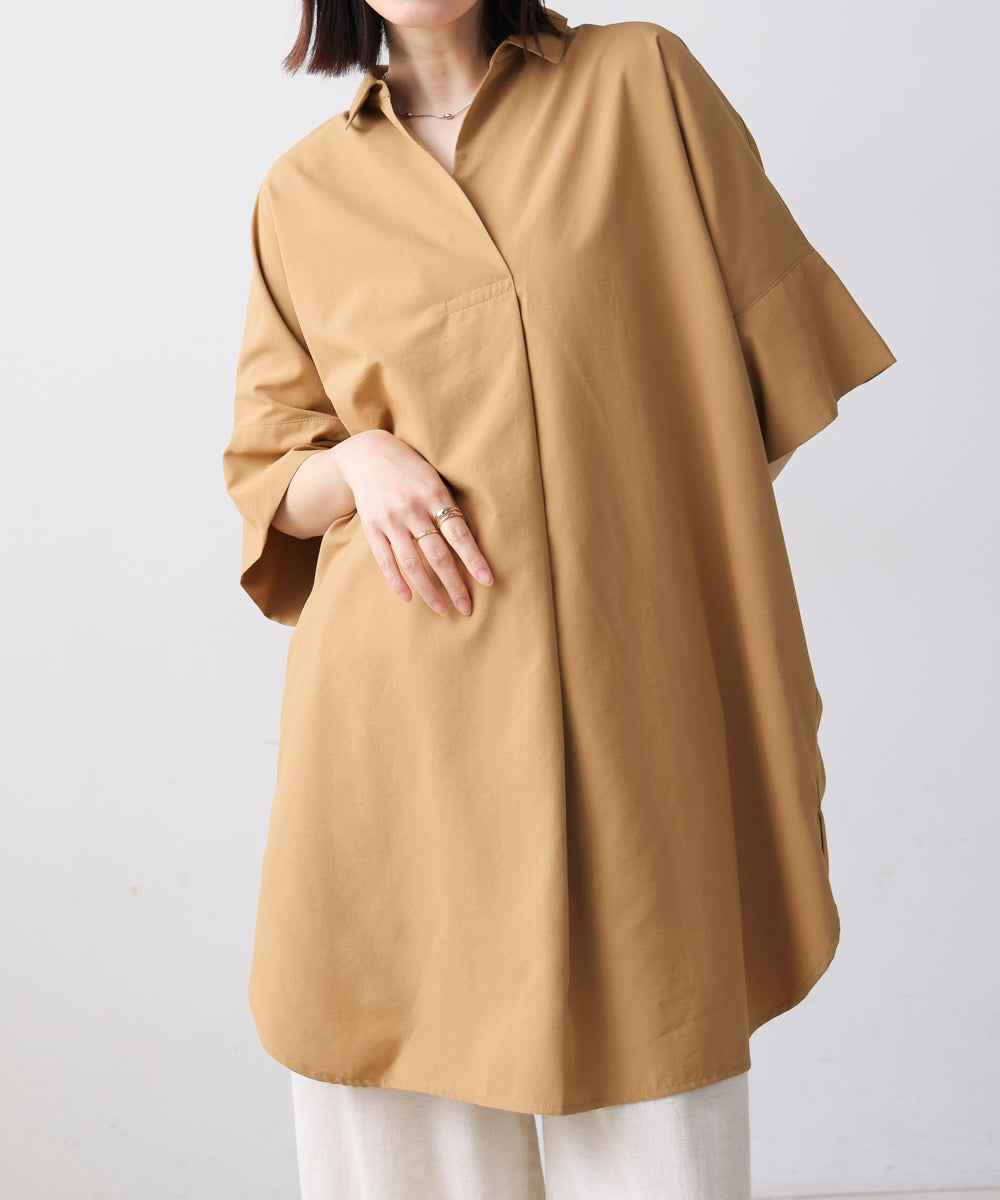 テックコットンオーバーサイズチュニック