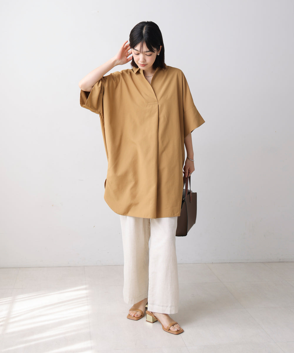 テックコットンオーバーサイズチュニック
