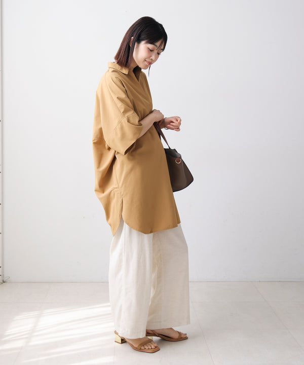 テックコットンオーバーサイズチュニック