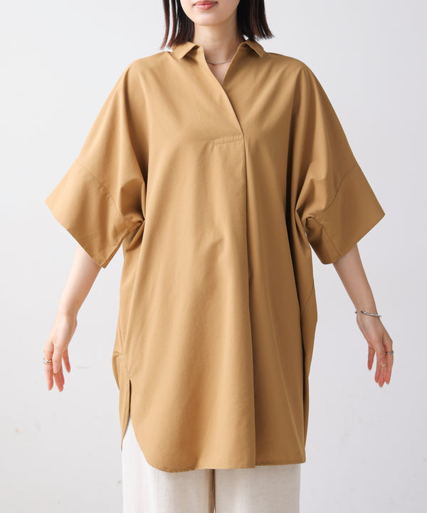 テックコットンオーバーサイズチュニック