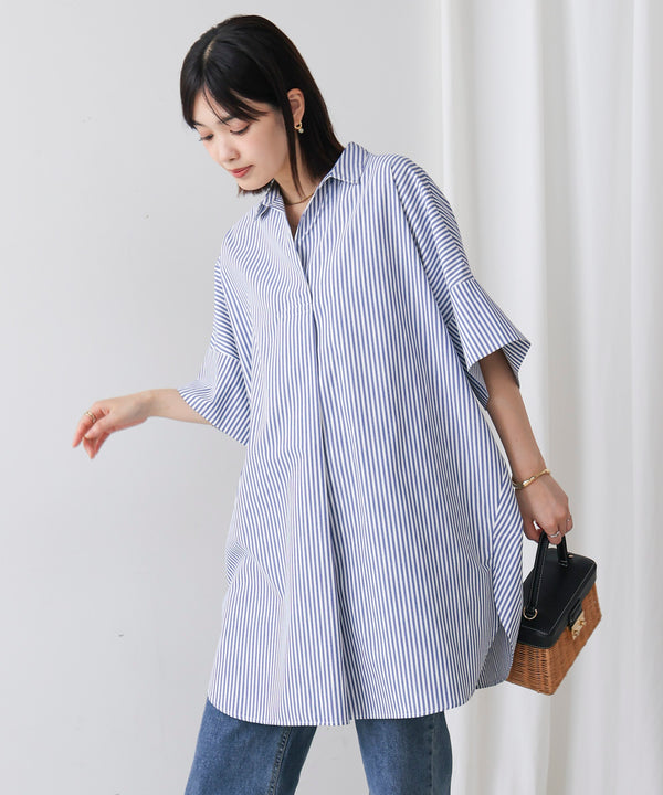 テックコットンオーバーサイズチュニック