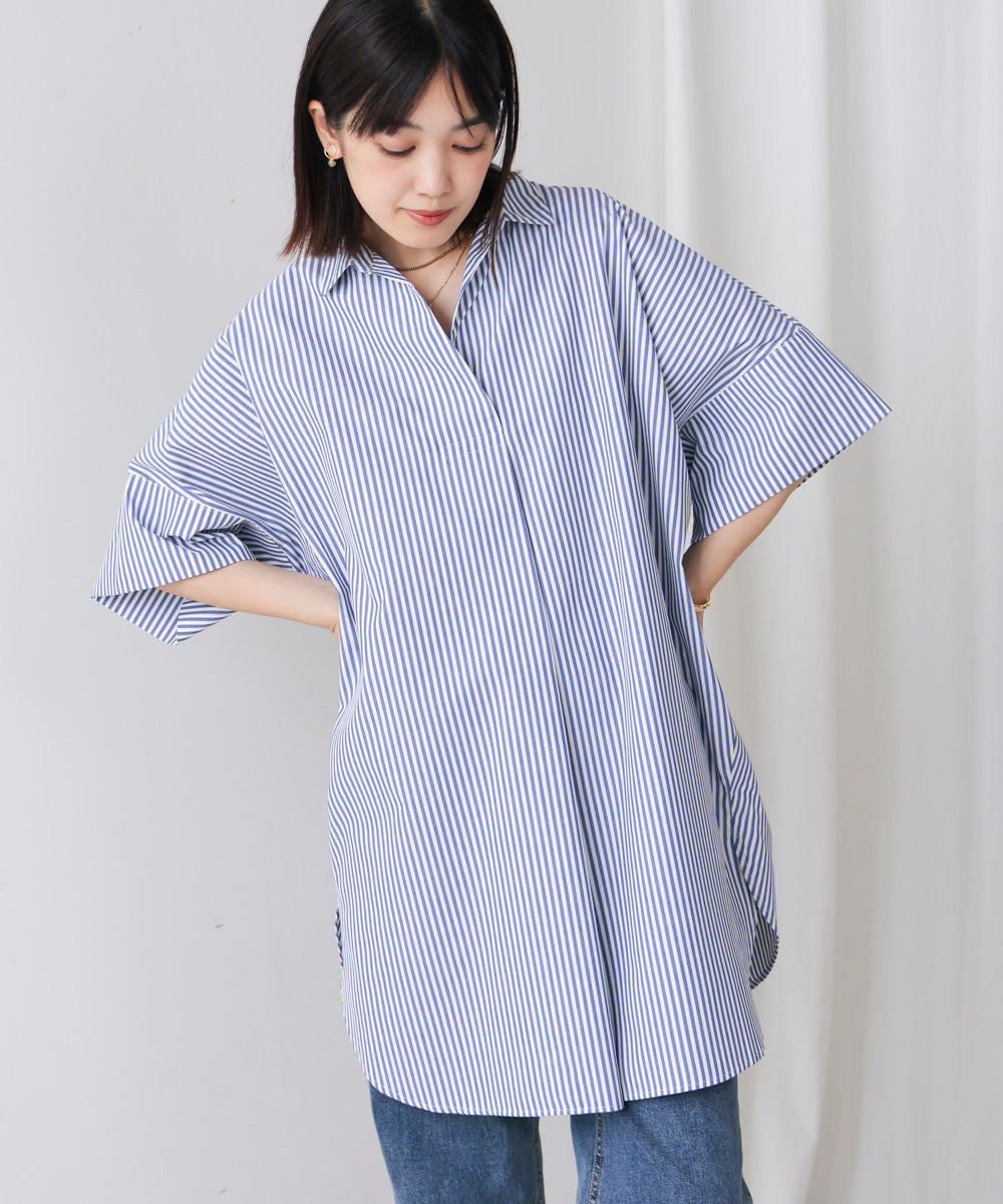 テックコットンオーバーサイズチュニック