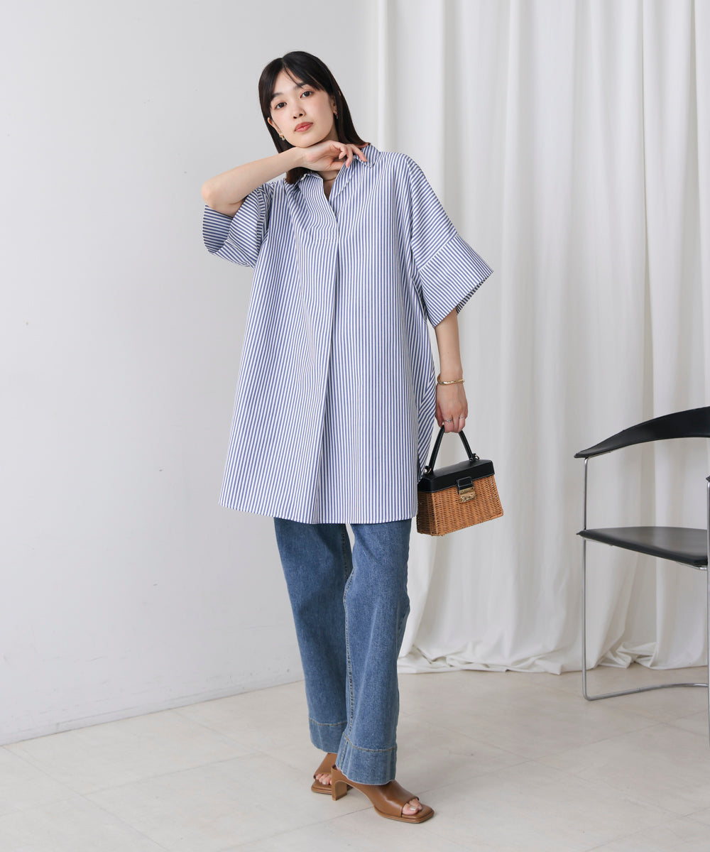 テックコットンオーバーサイズチュニック