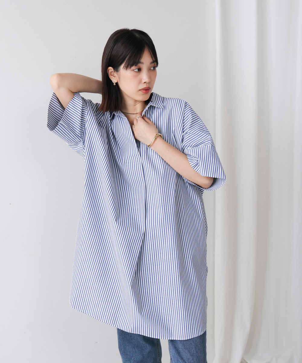 テックコットンオーバーサイズチュニック