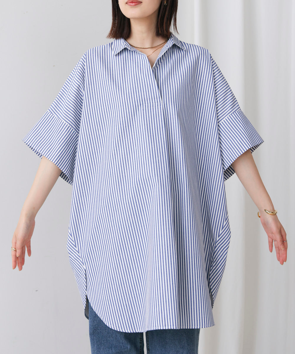 テックコットンオーバーサイズチュニック