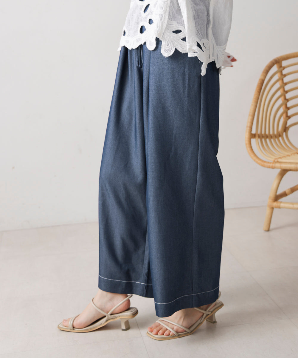 デニムライクワイドパンツ