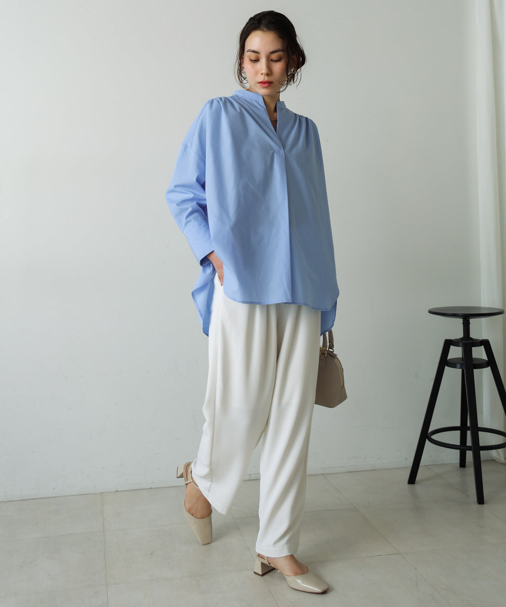 バックタックシャツチュニック