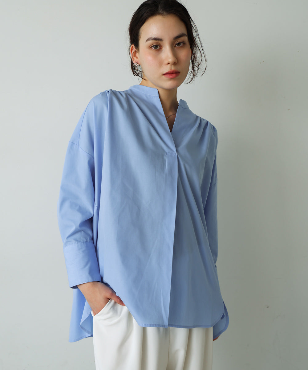 バックタックシャツチュニック