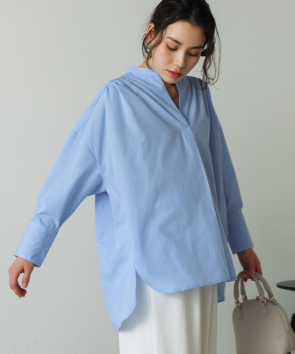 バックタックシャツチュニック