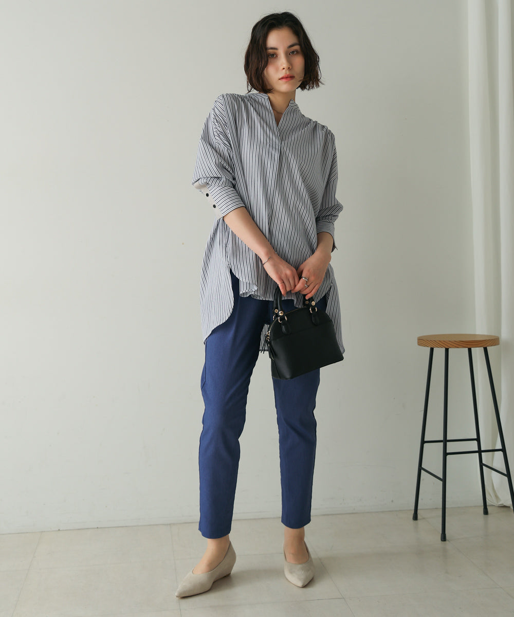 バックタックシャツチュニック