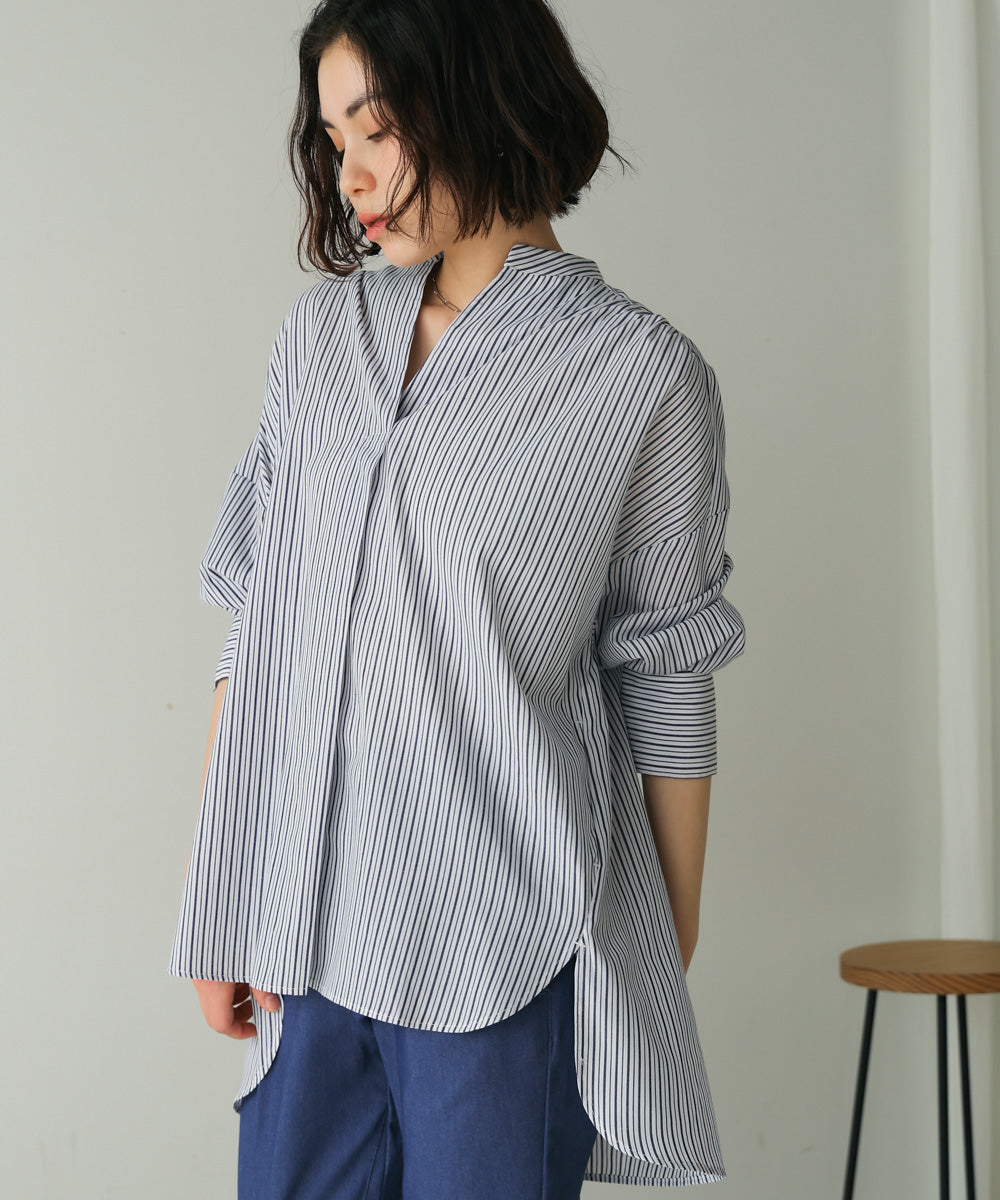 バックタックシャツチュニック