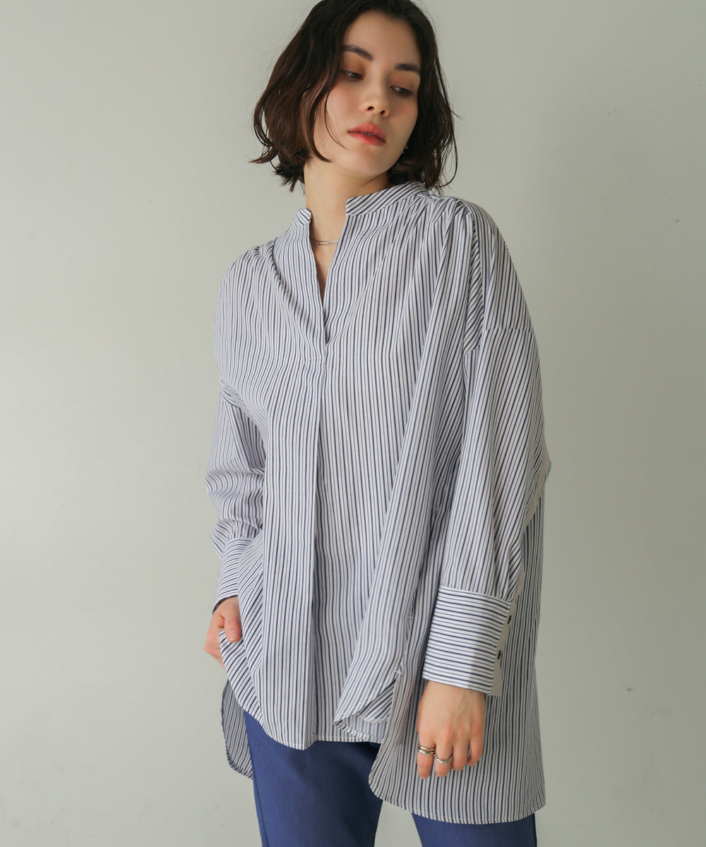 バックタックシャツチュニック