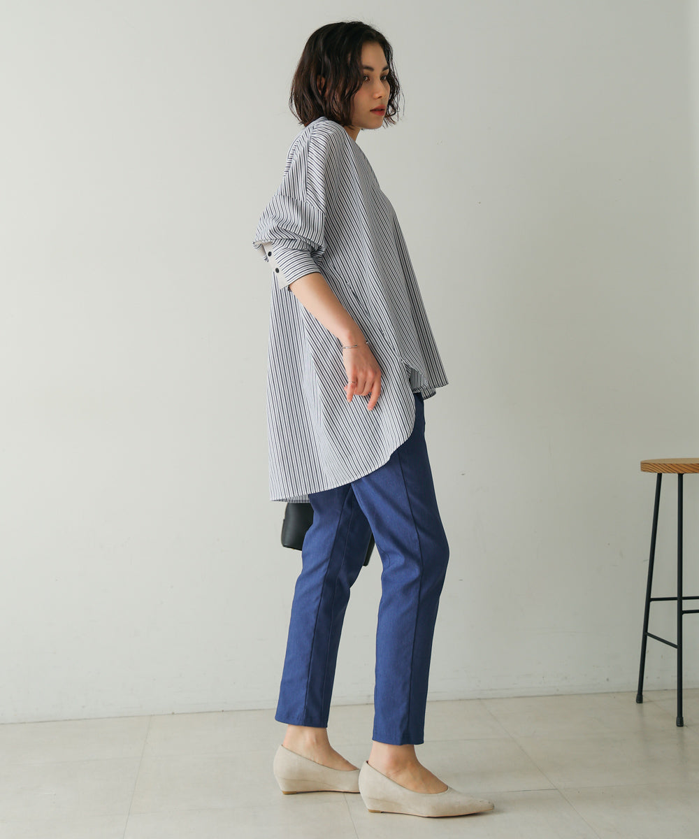 バックタックシャツチュニック