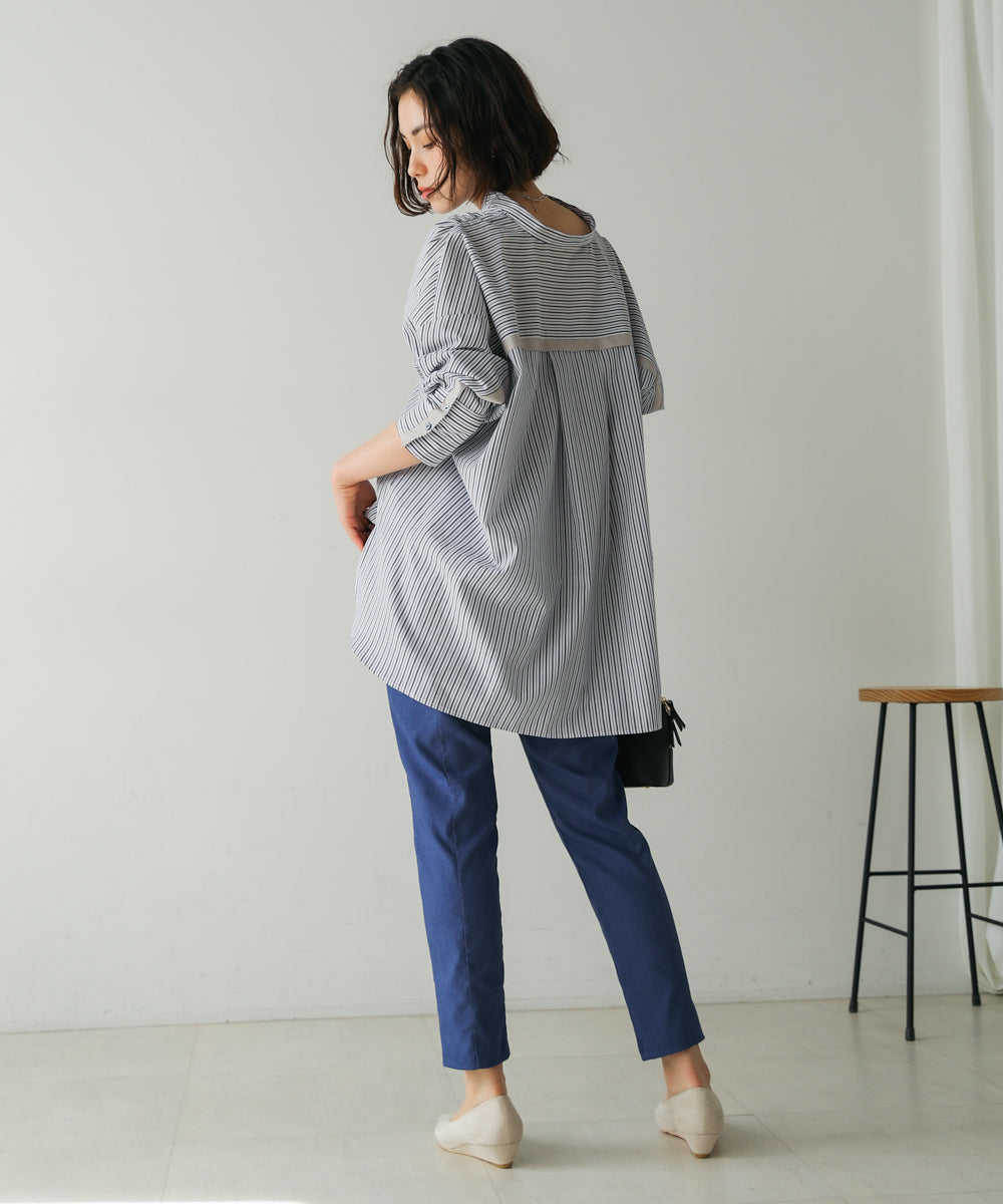 バックタックシャツチュニック