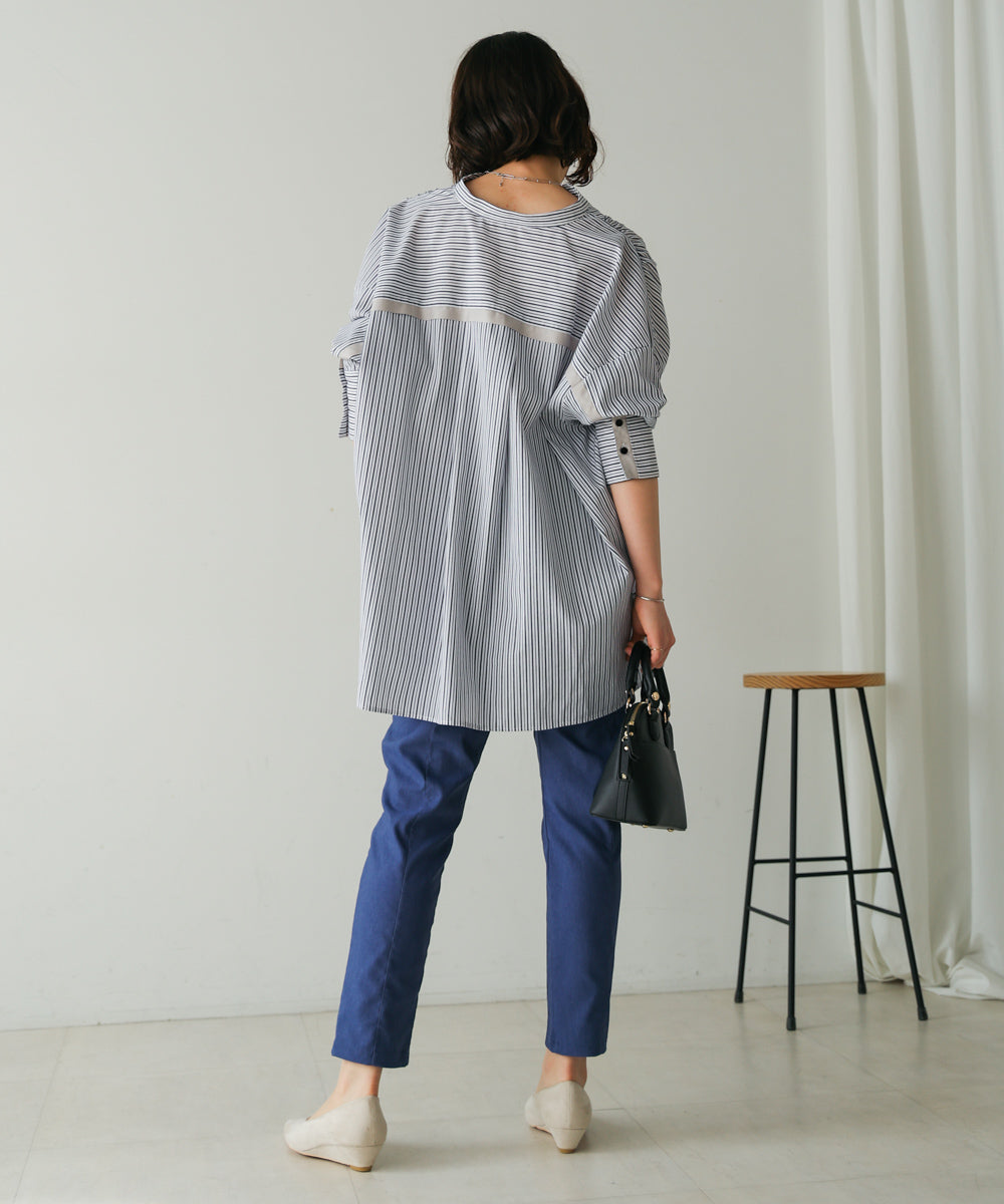 バックタックシャツチュニック