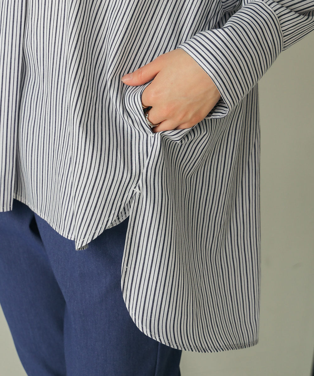 バックタックシャツチュニック